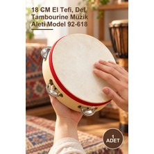 Yenilig 1 Adet Ahşap Tef – 18 cm El Tefi, Def Tambourine Müzik Aleti Model 92-618