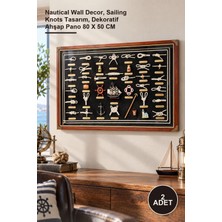 Yenilig 2 Adet Ahşap Denizci Bağları Tasarımlı Duvar Panosu – Nautical Wall Decor, Sailing Knots Tasarım, Dekoratif Ahşap Pano 80 x 50 cm