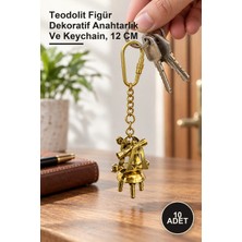 Yenilig 10 Adet Pirinç Teodolit Anahtarlık – Teodolit Figür Dekoratif Anahtarlık ve Keychain, 12 cm