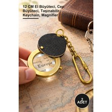Yenilig 2 Adet Pirinç Büyüteç Anahtarlık – 12 cm El Büyüteci, Cep Büyüteci, Taşınabilir Keychain, Magnifier