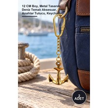 Yenilig 2 Adet Pirinç Çapa Anahtarlık – 12 cm Boy, Metal Tasarım, Deniz Temalı Aksesuar, Anahtar Tutucu, Keychain