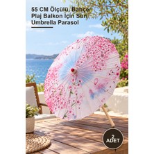 Yenilig 2 Adet Ahşap Güneş Şemsiyesi – 55 cm Ölçülü, Bahçe Plaj Balkon Için Sun Umbrella Parasol