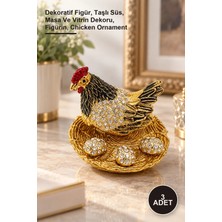 Yenilig 3 Adet Taşlı Tavuk 9 cm – Dekoratif Figür, Taşlı Süs, Masa ve Vitrin Dekoru, Figürin, Chicken Ornament