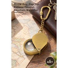 Yenilig 4 Adet Katlanabilir Pirinç Büyüteç Anahtarlık – 11 cm Boy, Cep Tipi Katlanır Tasarım, Keychain Magnifier