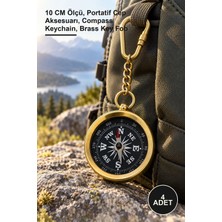 Yenilig 4 Adet Pirinç Pusula Anahtarlık – 10 cm Ölçü, Portatif Cep Aksesuarı, Compass Keychain, Brass Key Fob