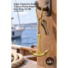 Yenilig 3 Adet Pirinç Çapa Anahtarlık – Çapa Tasarımlı Anahtar Tutucu Pirinç Keychain Key Ring 12 cm