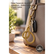 Yenilig 10 Adet Pirinç Halat Düğümü Anahtarlık – Halat Tasarımlı Anahtar Aksesuarı, Araba Çanta Charm NI029