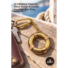 Yenilig 10 Adet Pirinç Can Simidi Anahtarlık – 12 cm Metal Tasarım Deniz Temalı Kullanım, Keychain Key Ring
