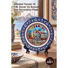 Yenilig 3 Adet Porselen Dekoratif Tabak – Istanbul Temalı 15 Cm, Duvar ve Sunum Için Decorative Plate