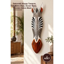 Yenilig 2 Adet Ahşap Zebra Duvar Maske – Dekoratif Ahşap Tasarım, 1 Metre Ölçü, Duvar Süsü, Wooden Zebra Mask