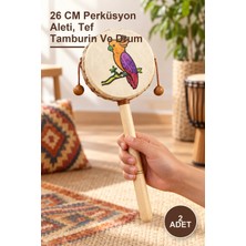 Yenilig 2 Adet Deri Tamtam – 26 cm Perküsyon Aleti, Tef Tamburin ve Drum