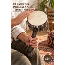 Yenilig 3 Adet Deri Tamtam – 21 cm El Tipi Perküsyon Aleti, Tambur, Hand Drum