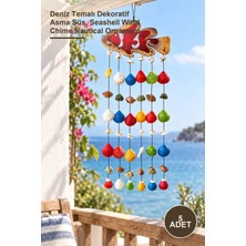 Yenilig 5 Adet Deniz Kabuklu Balık Rüzgar Çanı – Deniz Temalı Dekoratif Asma Süs, Seashell Wind Chime Nautical Ornament