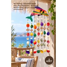 Yenilig 5 Adet Deniz Kabuklu Balık Rüzgar Çanı – 48 cm Boy, Dekoratif Asma Süs, Plaj Aksesuari, Seashell Wind Chime, Beach Ornament