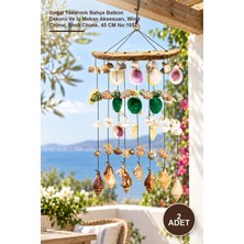 Yenilig 2 Adet Ahşap Deniz Kabuklu Rüzgar Çanı – Doğal Tasarımlı Bahçe Balkon Dekoru ve Iç Mekan Aksesuarı, Wind Chime, Shell Chime, 45 cm NO:1057