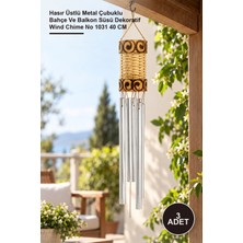 Yenilig 3 Adet Rüzgar Çanı – Hasır Üstlü Metal Çubuklu Bahçe ve Balkon Süsü Dekoratif Wind Chime No 1031 40 cm