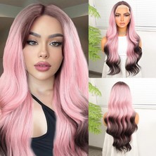 Marsilyan Siyah Pembe Ombre Fiber Sentetik Tül Peruk