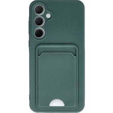 Akıllı Bayi Samsung Galaxy A35 5g Kılıf Kelvin Kartvizitli Silikon - Koyu Yeşil
