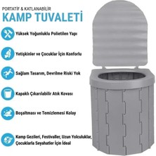 Katlanabilir Portatif Kamp Tuvaleti - Bi-Pot - Gri - 547218
