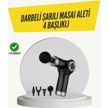 Pileli Store Mini Masaj Tabancası 4 Başlık 6 Hız Ayarlı