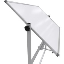 Ayaklı Mobil Çift Taraflı Tekerlekli 360 Dönerli Laminant Yazı Tahtası 120X140 cm - Beyaz