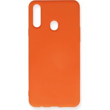 Akıllı Bayi Samsung Galaxy A20S Kılıf Nano Içi Kadife Silikon - Turuncu