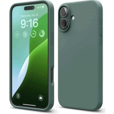 Akıllı Bayi Apple iPhone 16 Kılıf Nano Içi Kadife Silikon - Koyu Yeşil