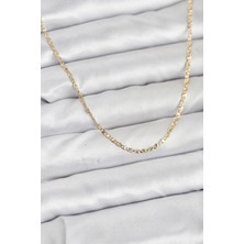 Northcity cm 14K Gold Renk Pirinç Lazer Model 60 cm Kadın Kolye
