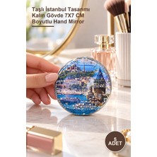 Yenilig 5 Adet El Aynası – Taşlı Istanbul Tasarımı Kalın Gövde 7x7 cm Boyutlu Hand Mirror