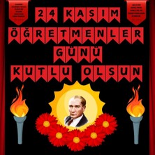 24 Kasım Öğretmenler Günü Pano Süsü Çiçekli