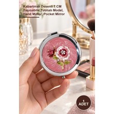 Yenilig 1 Adet El Aynası – Kabartmalı Desenli 7 cm Taşınabilir Tutmalı Model, Hand Mirror, Pocket Mirror