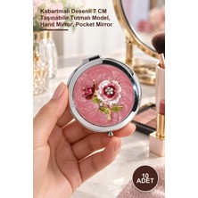 Yenilig 10 Adet El Aynası – Kabartmalı Desenli 7 cm Taşınabilir Tutmalı Model, Hand Mirror, Pocket Mirror