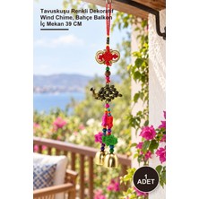 Yenilig 1 Adet Rüzgar Çanı – Tavuskuşu Renkli Dekoratif Wind Chime, Bahçe Balkon Iç Mekan 39 cm