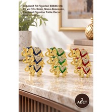 Yenilig 2 Adet Fil Seti – Dekoratif Fil Figürleri 9X8X6 Cm, Ev ve Ofis Süsü, Masa Aksesuarı, Elephant Figurine Table Decor