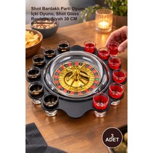 Yenilig 3 Adet Rulet Oyunu Seti – Shot Bardaklı Parti Oyunu, Içki Oyunu, Shot Glass Roulette, Siyah 30 cm