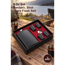 Yenilig 5 Adet Paslanmaz Çelik 4 Shot Bardaklı Matara Seti – 9 Oz Şot Bardaklı, Shot Glass Flask Seti
