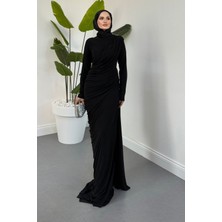 Merven Akyüz Lucıana Drapeli Balık Abiye Siyah