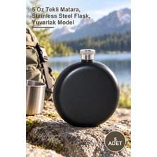 Yenilig 5 Adet Paslanmaz Çelik Yuvarlak Matara – 5 Oz Tekli Matara, Stainless Steel Flask, Yuvarlak Model
