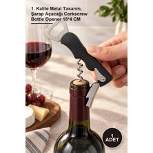 Yenilig 1 Adet Paslanmaz Çelik Tirbuşon Şişe Açacağı – 1. Kalite Metal Tasarım, Şarap Açacağı Corkscrew Bottle Opener 18*4 cm