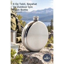 Yenilig 3 Adet Paslanmaz Çelik Yuvarlak Matara – 8 Oz Tekli, Seyahat ve Outdoor Için Flask Bottle