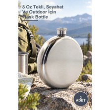 Yenilig 2 Adet Paslanmaz Çelik Yuvarlak Matara – 8 Oz Tekli, Seyahat ve Outdoor Için Flask Bottle