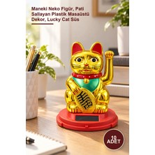Yenilig 10 Adet Pati Salayan Şans Kedisi – Maneki Neko Figür, Pati Sallayan Plastik Masaüstü Dekor, Lucky Cat Süs