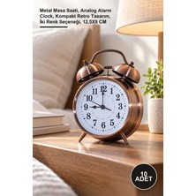 Yenilig 10 Adet Metal Çalar Saat – Metal Masa Saati, Analog Alarm Clock, Kompakt Retro Tasarım, Iki Renk Seçeneği, 12,5x9 cm