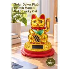Yenilig 3 Adet Güneş Enerjili Pati Salayan Şans Kedisi – Solar Dekor Figür Plastik Maneki Neko Lucky Cat