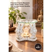 Yenilig 3 Adet Buda Buhurdanlık – Polyester Figürlü Masaüstü Dekor Buhurdanlık, 11X12 Cm, Incense Burner Buddha