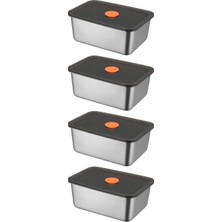 Chavin 4 Adet Çelik 500 ml Yemek Meyve Et Buzdolabı Beslenme Saklama Kabı MT109-4