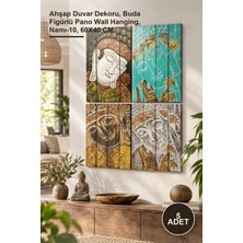 Yenilig 5 Adet Duvara Asmalı Ahşap Buda Pano – Ahşap Duvar Dekoru, Buda Figürlü Pano Wall Hanging, Namı-10, 60X40 cm