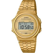 Casio Retro A171WEG-9ADF Unisex Kol Saati Altın Renkli Suya Dayanıklı Dijital Fonksiyonlar ile Plastik Malzeme