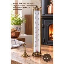 Yenilig 1 Adet Pirinç Termometre – Model KSK2064 Sıcaklık Ölçer Isı Ölçer Thermometer Brass Ölçü 16X6 cm