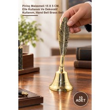 Yenilig 10 Adet El Çanı – Pirinç Malzemeli 15 x 5 Cm, Elle Kullanım ve Dekoratif Kullanım, Hand Bell Brass Bell